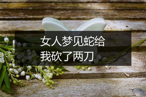 女人梦见蛇给我砍了两刀