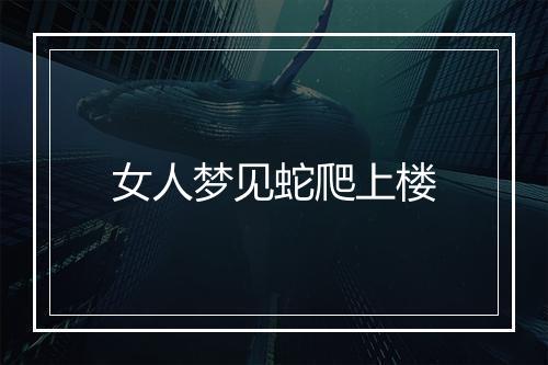 女人梦见蛇爬上楼