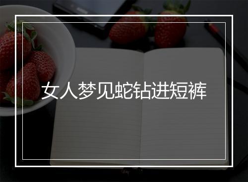 女人梦见蛇钻进短裤