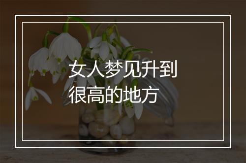 女人梦见升到很高的地方