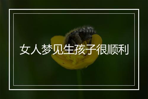 女人梦见生孩子很顺利