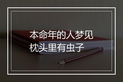 本命年的人梦见枕头里有虫子