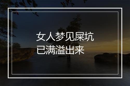 女人梦见屎坑已满溢出来