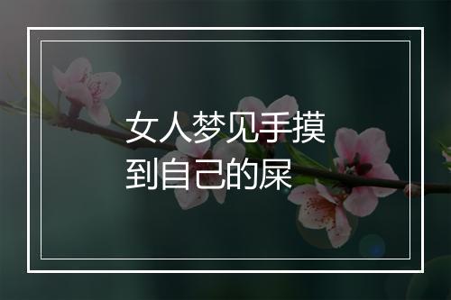 女人梦见手摸到自己的屎