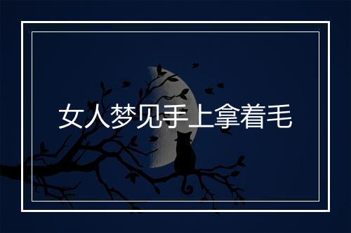 女人梦见手上拿着毛