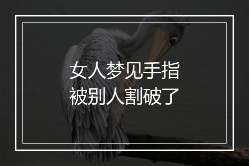 女人梦见手指被别人割破了