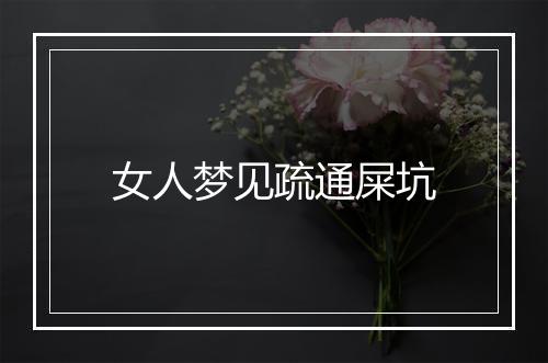 女人梦见疏通屎坑