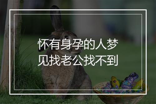 怀有身孕的人梦见找老公找不到