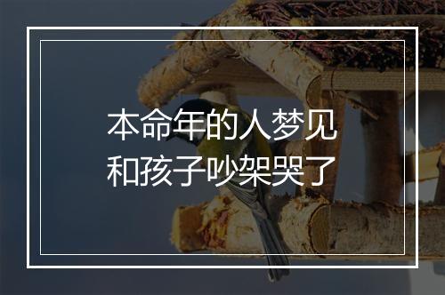 本命年的人梦见和孩子吵架哭了