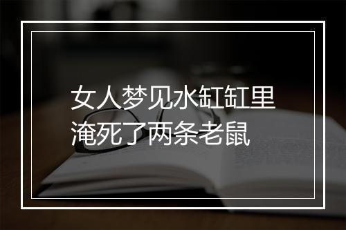 女人梦见水缸缸里淹死了两条老鼠