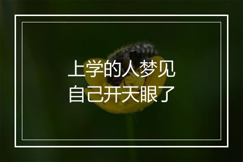 上学的人梦见自己开天眼了