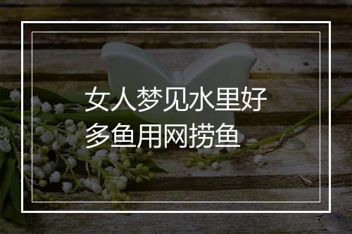 女人梦见水里好多鱼用网捞鱼