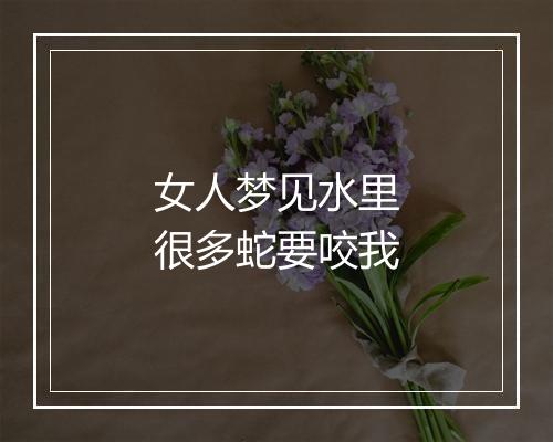 女人梦见水里很多蛇要咬我