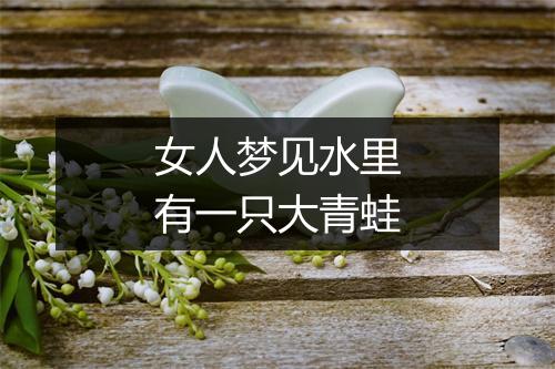 女人梦见水里有一只大青蛙