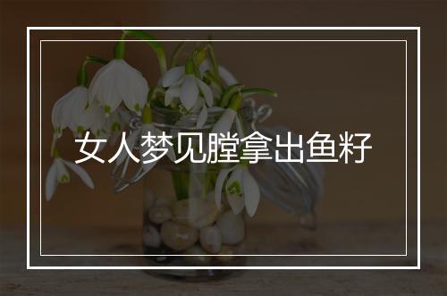 女人梦见膛拿出鱼籽