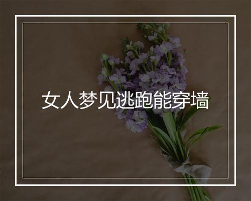 女人梦见逃跑能穿墙