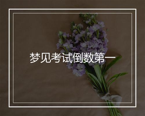 梦见考试倒数第一