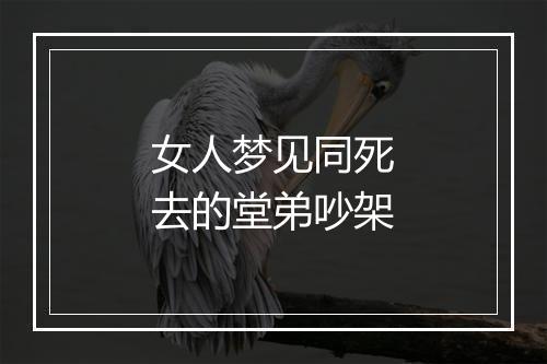 女人梦见同死去的堂弟吵架