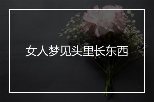 女人梦见头里长东西