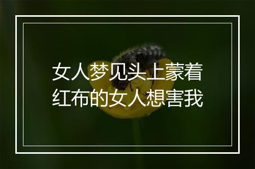 女人梦见头上蒙着红布的女人想害我