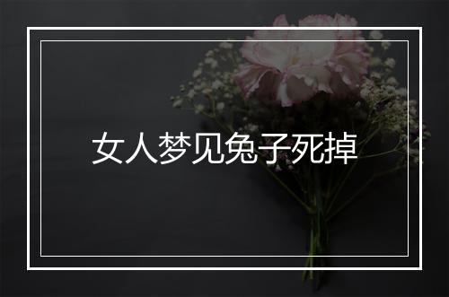 女人梦见兔子死掉