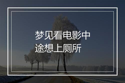 梦见看电影中途想上厕所