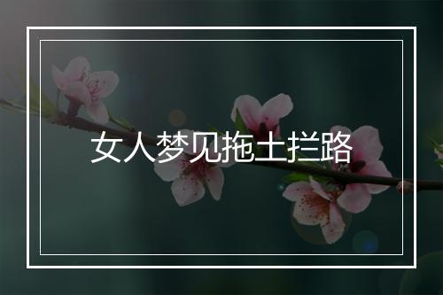 女人梦见拖土拦路