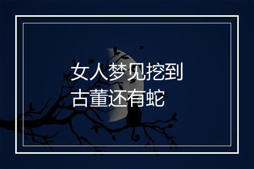 女人梦见挖到古董还有蛇