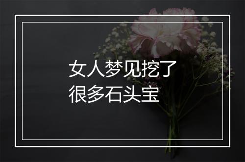 女人梦见挖了很多石头宝