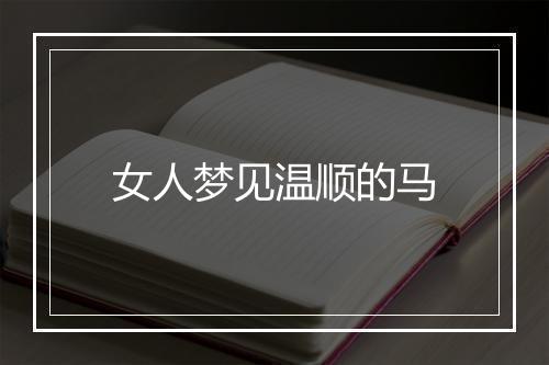 女人梦见温顺的马