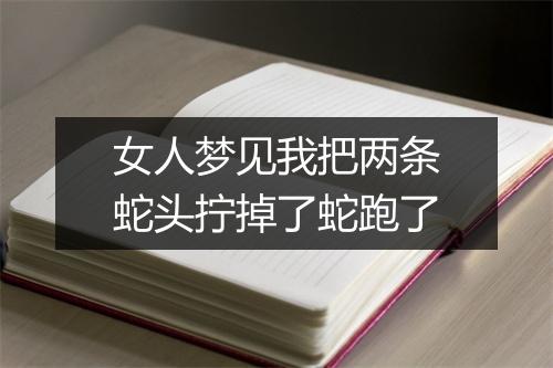 女人梦见我把两条蛇头拧掉了蛇跑了