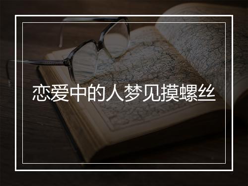 恋爱中的人梦见摸螺丝