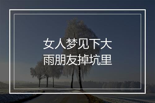 女人梦见下大雨朋友掉坑里