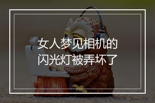 女人梦见相机的闪光灯被弄坏了