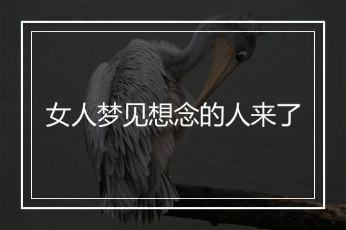 女人梦见想念的人来了