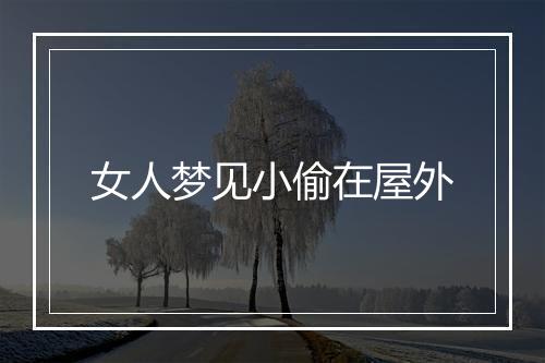 女人梦见小偷在屋外