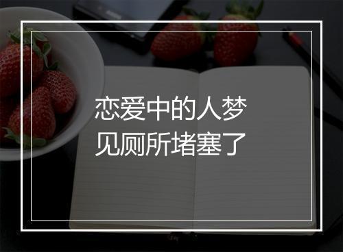 恋爱中的人梦见厕所堵塞了