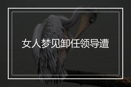 女人梦见卸任领导遭