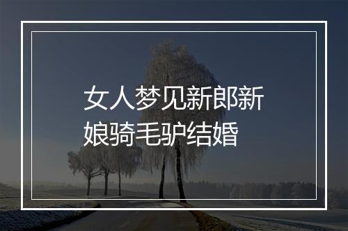 女人梦见新郎新娘骑毛驴结婚