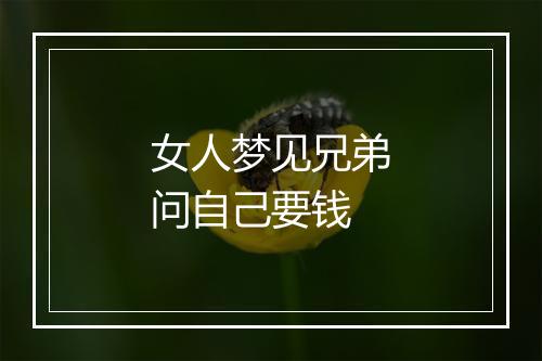 女人梦见兄弟问自己要钱