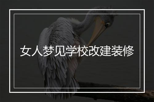 女人梦见学校改建装修