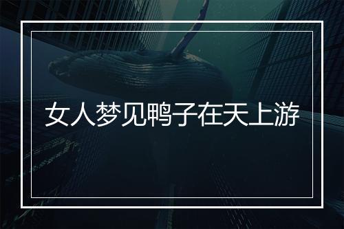 女人梦见鸭子在天上游