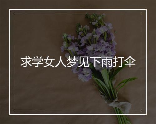 求学女人梦见下雨打伞