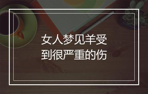 女人梦见羊受到很严重的伤