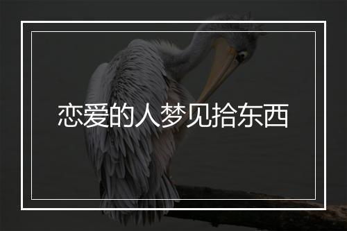 恋爱的人梦见拾东西