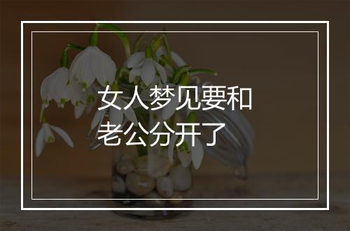 女人梦见要和老公分开了