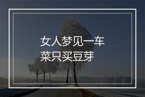 女人梦见一车菜只买豆芽