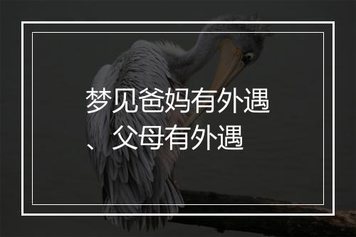 梦见爸妈有外遇、父母有外遇