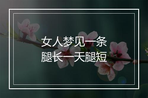 女人梦见一条腿长一天腿短