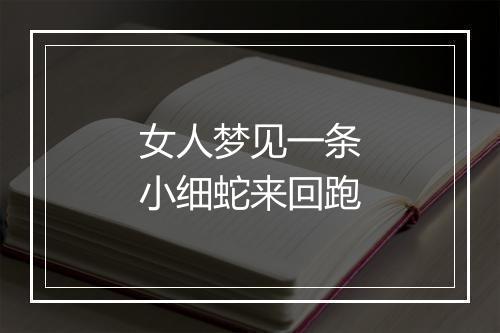 女人梦见一条小细蛇来回跑